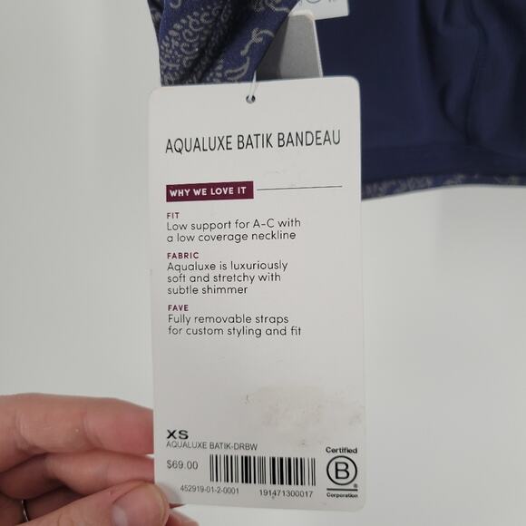Athleta Aqualuxe Batik Bandeau Swim Top Size XS - Picture 7 of 10